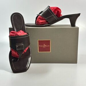 Cole Haan Dark Brown Heeled Mules